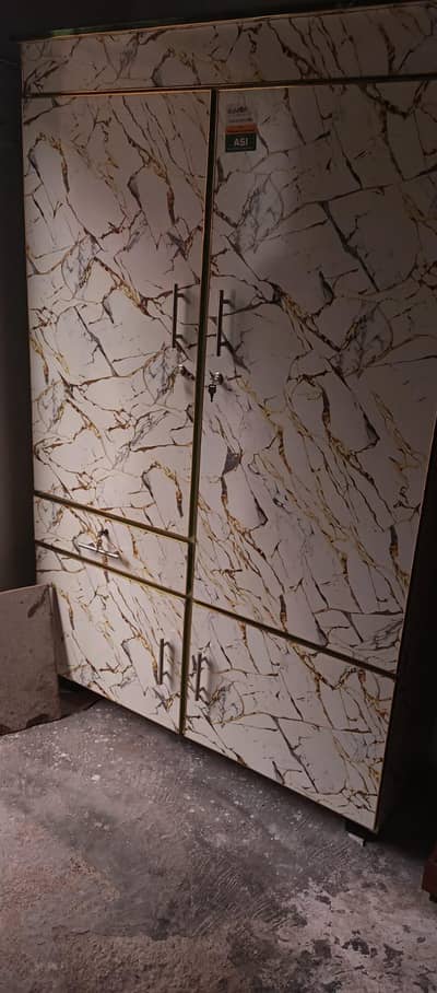 Modern Marble Design Wooden Wardrobe for Sale