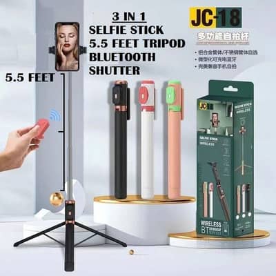 JC18 Selfie stick and tripod stand With bluetooth remote