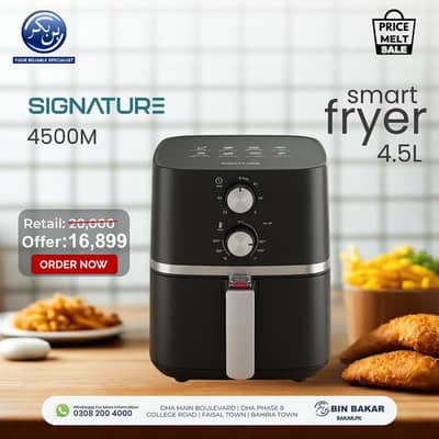Signature Smart Air Fryer 4.5L - Model 4500M - Brand New
