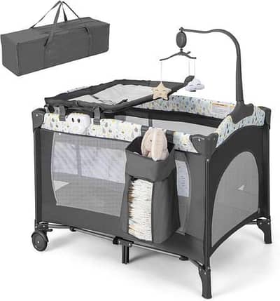 baby foldable 3 in 1 cot and high chair