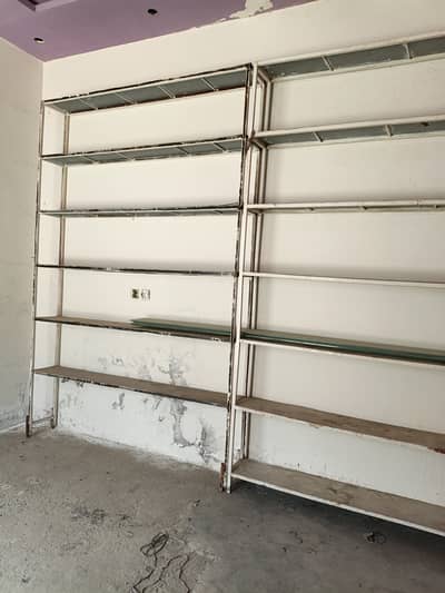 Grocery store steel Racks+6 glass racks+ 2 counter with cash cabinet