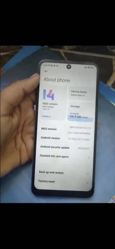 Redmi note 12 / 8gb / 128gb / Official pta approved