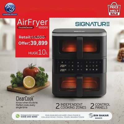 Signature 10L Double Decker Air Fryer - 2 Independent Zones - Model 10