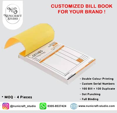 Customized Bill Book for your brand