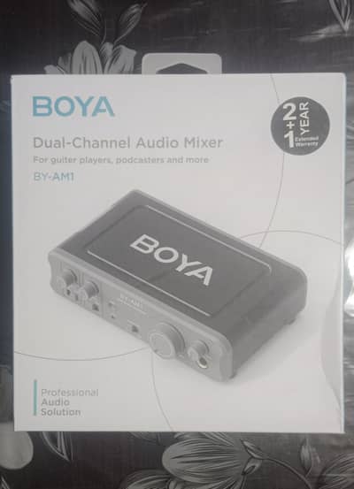 boya dual channel audio mixer + boya m1000 pro microphone