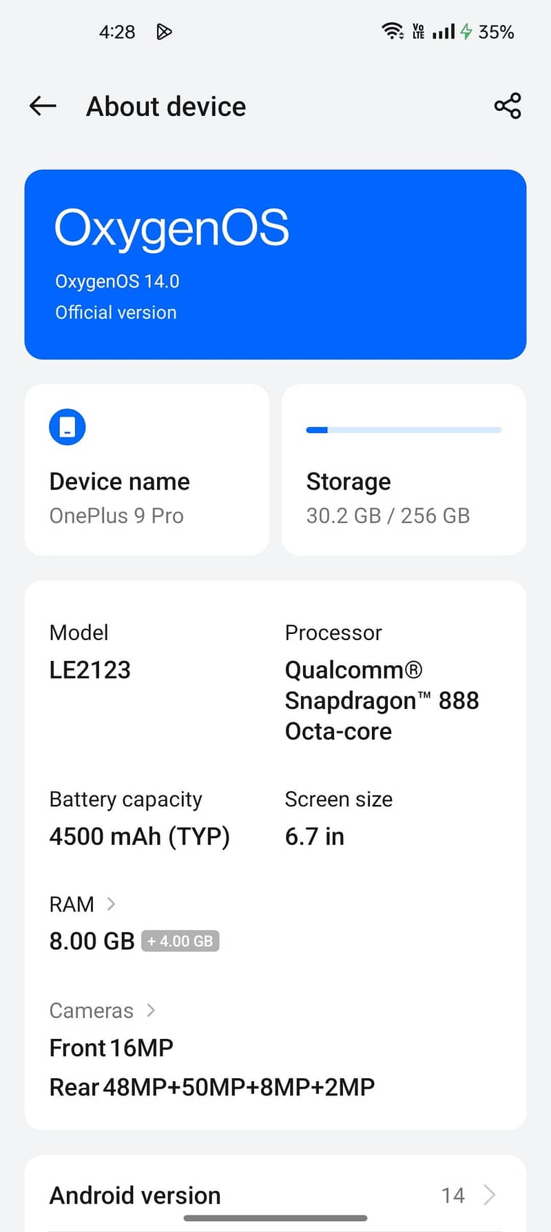 OnePlus 9pro pta approved 3