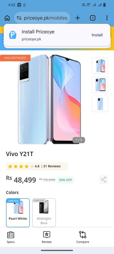 vivoy21t 6gb 128 gb
