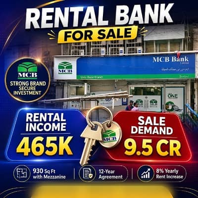 Shops Rented to MCB Bank For Sale on Prime Location