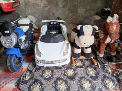 Electric Car  2 Bikes Cow and  Horse
