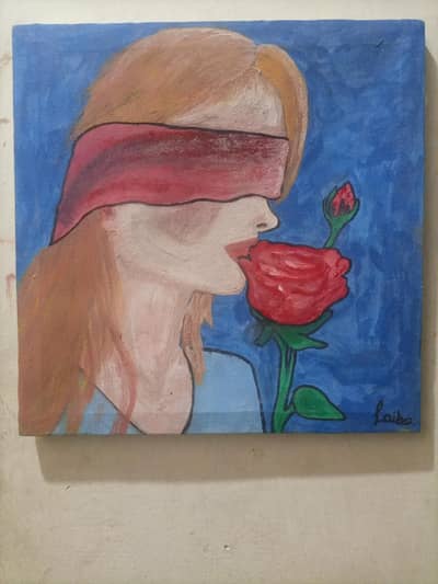 painting girl for feel tha flawer