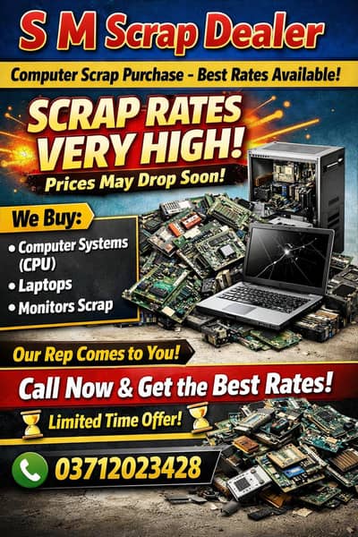 COMPUTER, PC & LAPTOP SCRAP PURCHASE IN BEST MARKET RATES