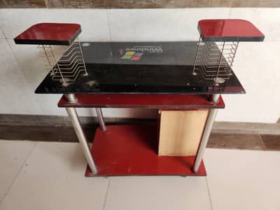 Gaming / Computer Desk with Glass Top & Wheels Strong Frame (Karachi)