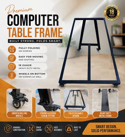Brand New Heavy Duty Foldable Computer Table Frame