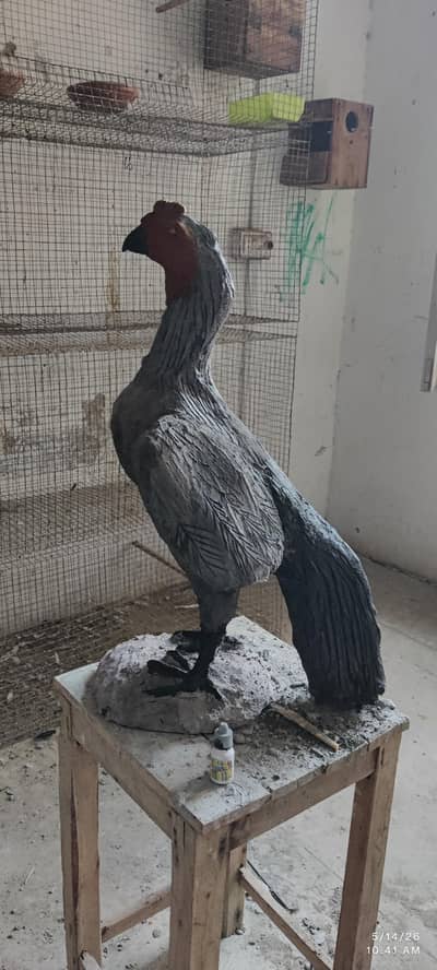 Aseel Rooster cement sculpture