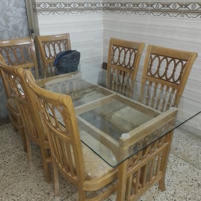 6 seater pure wooden dining table for sale