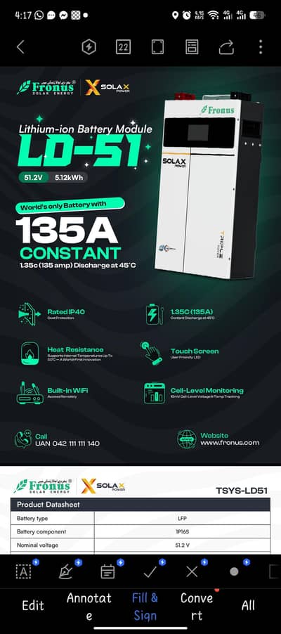 frouns solax ld 51  100 amp 5 years warranty