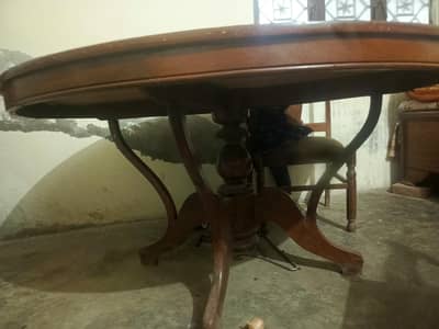 Wooden Dinning Table with 6 wooden chairs