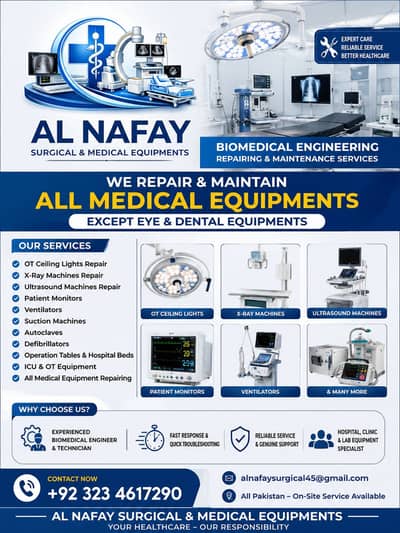 Complete Medical Equipment Repairing Solutions Across Pakistan
