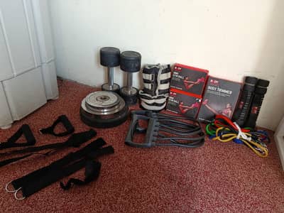 Home gym equipment set