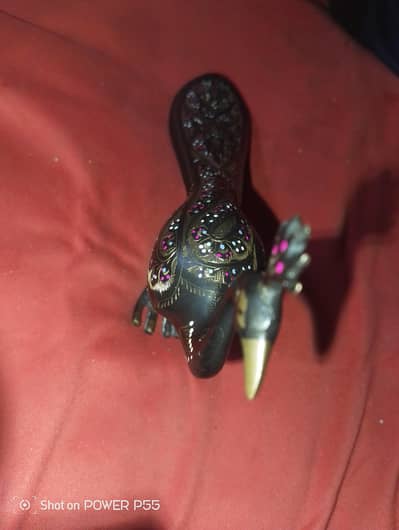 Rare Handmade Antique Peacock Sculpture – Vintage Decorative Art Piece