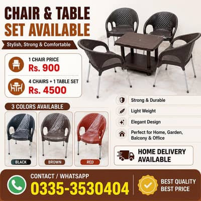 4 chairs with table set