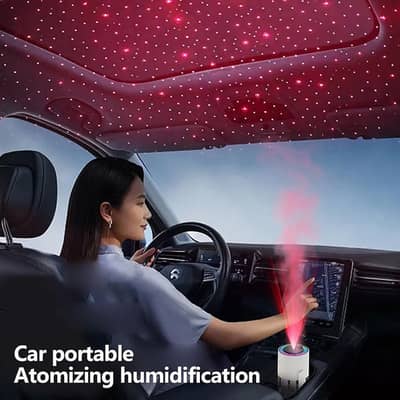 USB Starry Humidifier with RGB LED Projector Light | 360° Adjustable