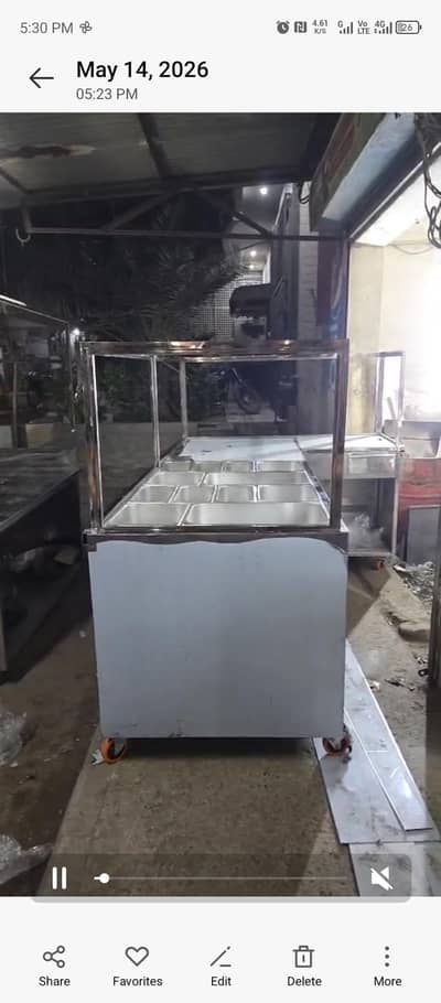 counter for dahi bhaly,frout chat  and juice or shawarma setup