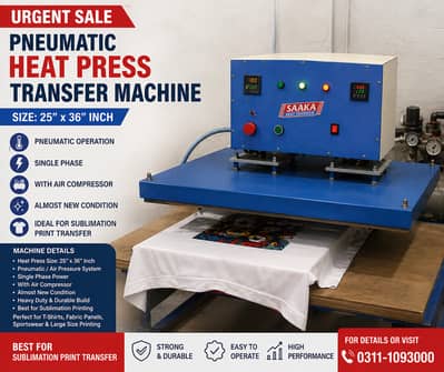 Pneumatic Heat Press Machine 25” x 36”