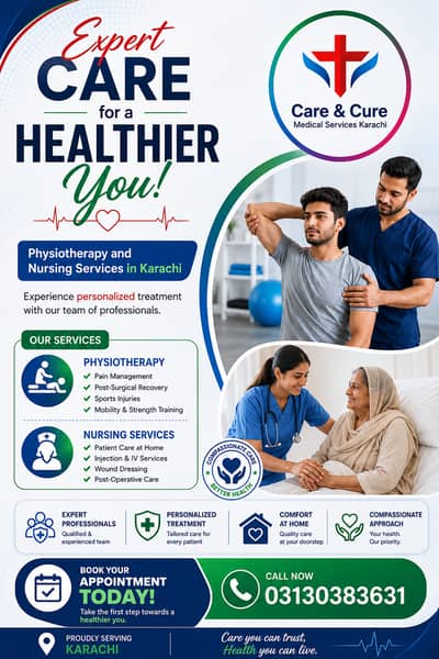 Physiotherapy & home nursing care patient care Nurse at Karachi