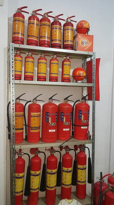 Fire pump, Fire extinguisher, Fire Alarm, Smome detector, Cylinders