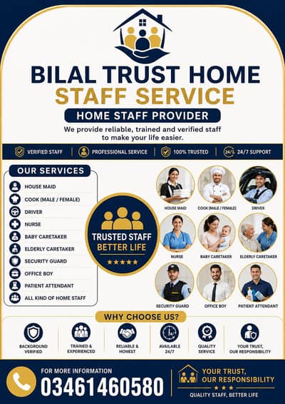Bilal trust home staff service Trusted Home Staff Provider
