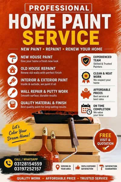 Wall Paint, Room Paint & Full House Repaint