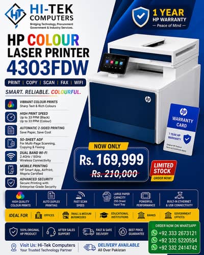 HP Colour Laser Printer 4303FDW – Brand New