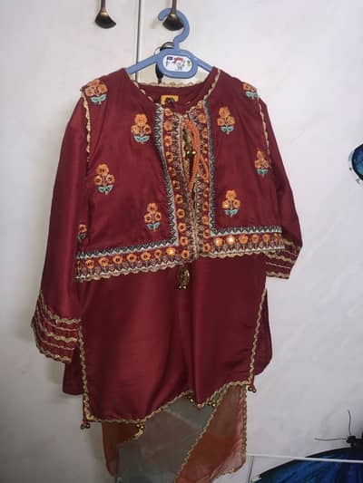 Beautiful Girls Dress | Sharara with Shirt and embroidered jacket |