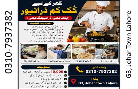 Cook driver required dono kam ate ho