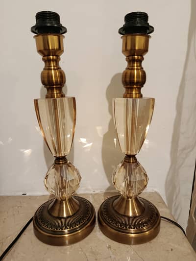 Pair of crystal table lamps