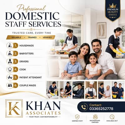 House Maid Babysitter Nanny Cook Nurse Couple Chef Domestic Staff