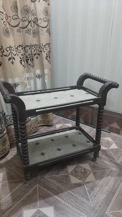 Dinner wood trolley