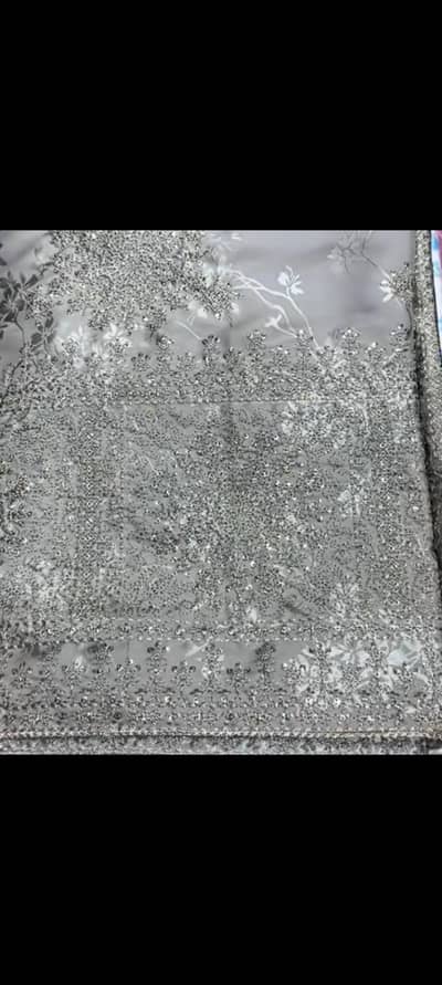3 PIECE FABRIC CHINA PATTI FULL EMBROIDERYSHIRT AND DUPATTA TROUSERS .