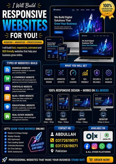 I will create a professional and responsive website fore you