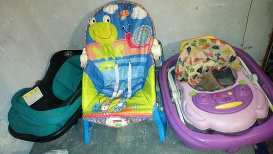 walker, car seat, rocking chair set