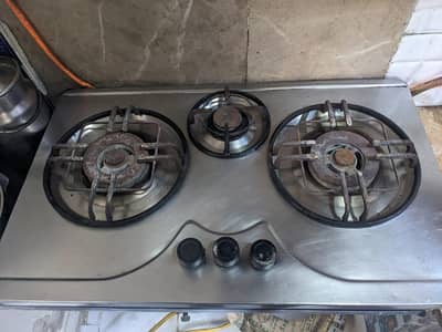 3 burner iron stove