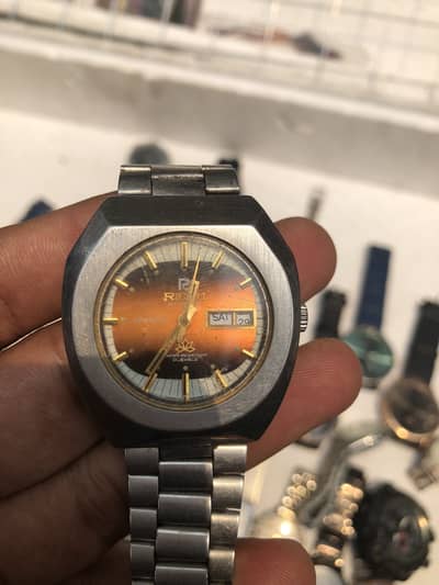 Vintage Ricoh Crystal Automatic Watch - 21 Jewels - Rare Orange Dial
