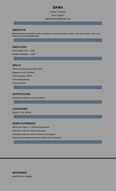 wanted a job