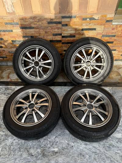 Karanze 14 inch 4 Nut 100 pcd 6jj rims and tyres