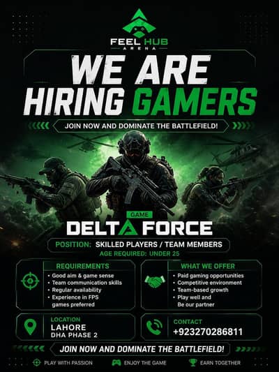 We are Hiring a staff for Gaming