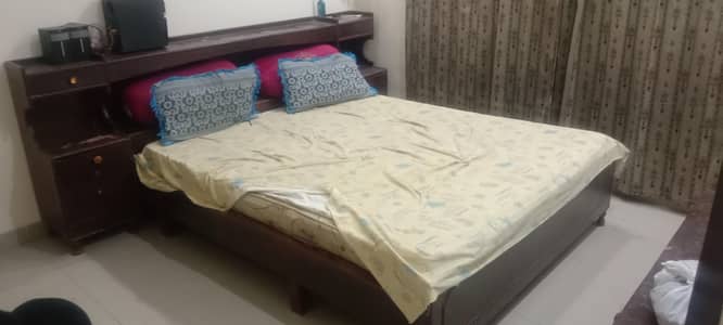 double bed with dressing table and tv trolly in good condition