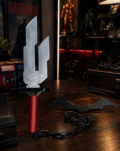 toji spare of heaven with batman symbol both made of iron