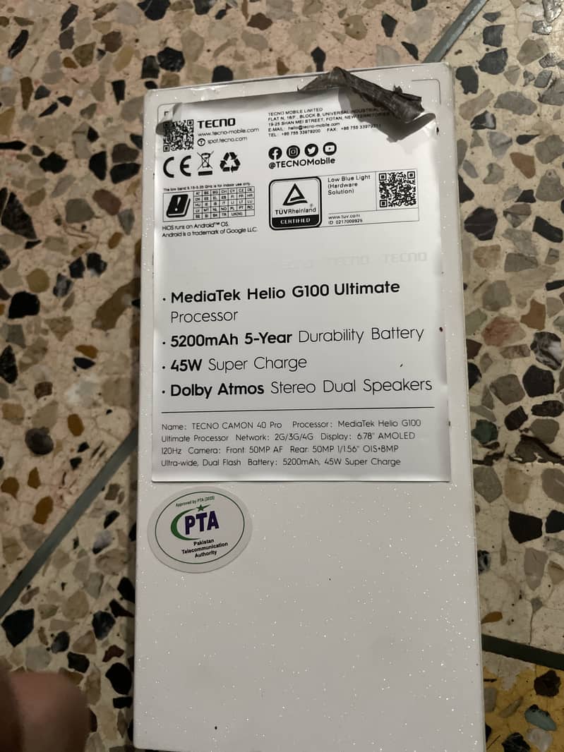 TECNO CAMON 40 pro 7