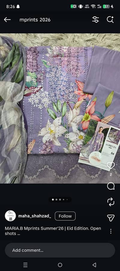 unstitched latest maria b suit